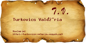 Turkovics Valéria névjegykártya